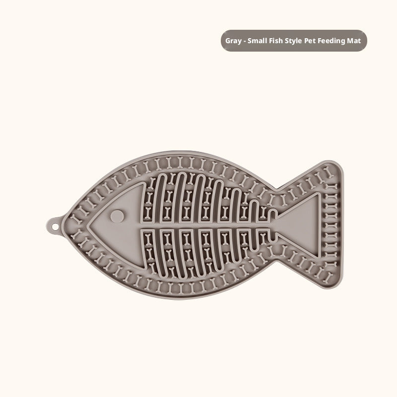 Cat Lick Mat Slow Feeder Fish Shape Food Grade Silicone