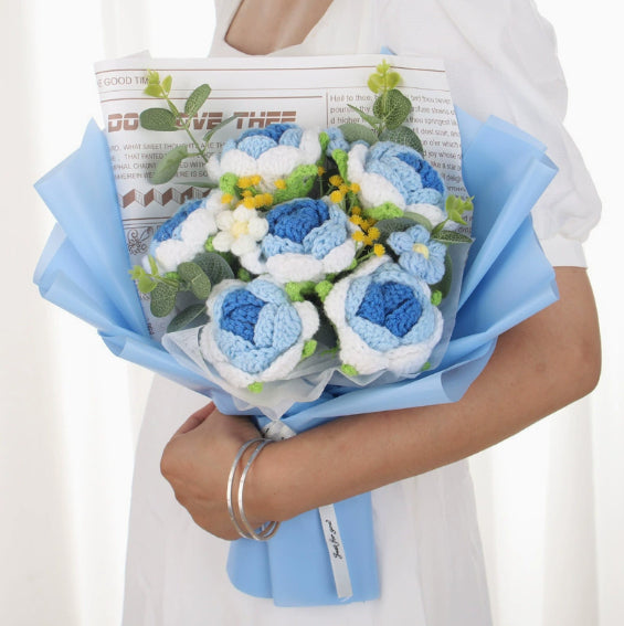 Finished Flower Bouquet Hand-woven Flowers, Woven Gift