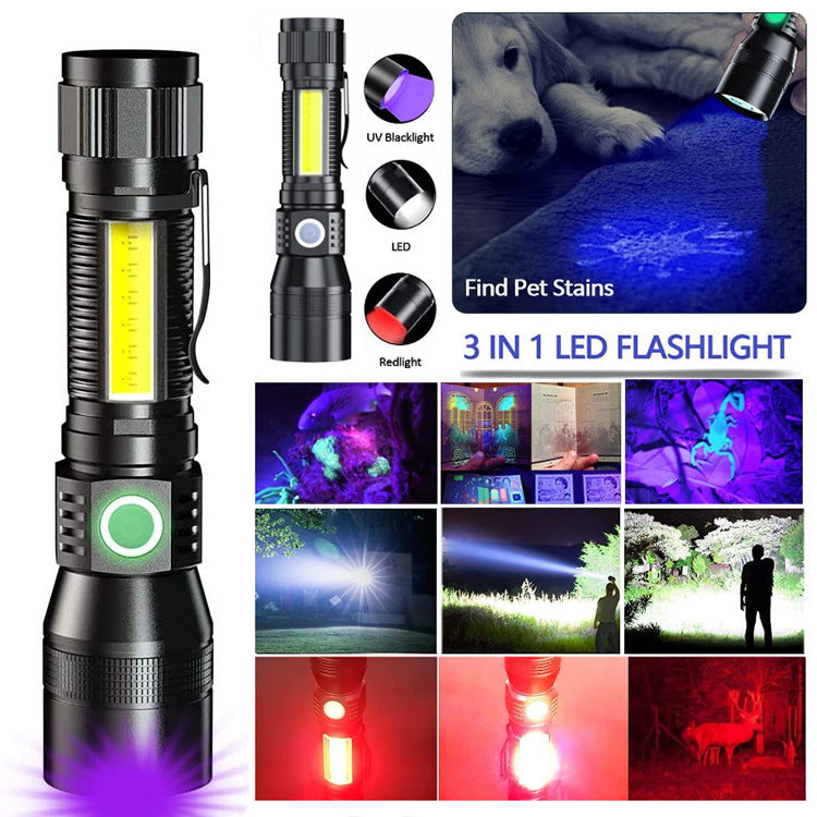 Multifunctional Magnet USB Charging Strong Light Focusing Flashlight