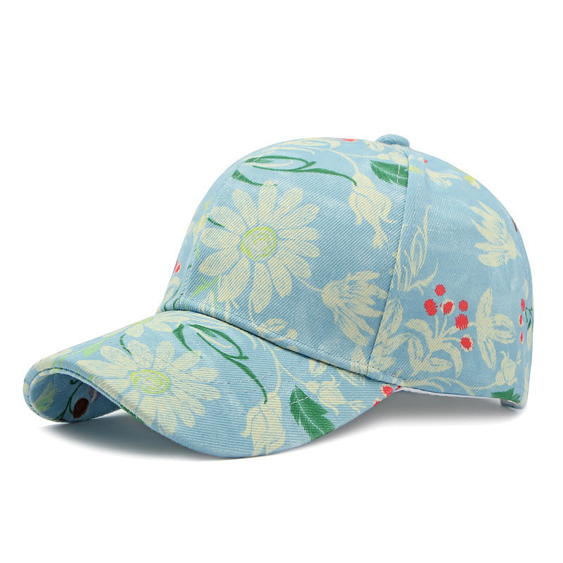 Spring And Summer Women's Floral Print Baseball Cap, A Comfortable And Casual Rural-style Sun Hat For Outdoor Outings And Daily Wear.