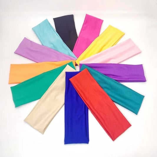 European And American Solid Color Elastic Headband Yoga Sports Hair Accessories