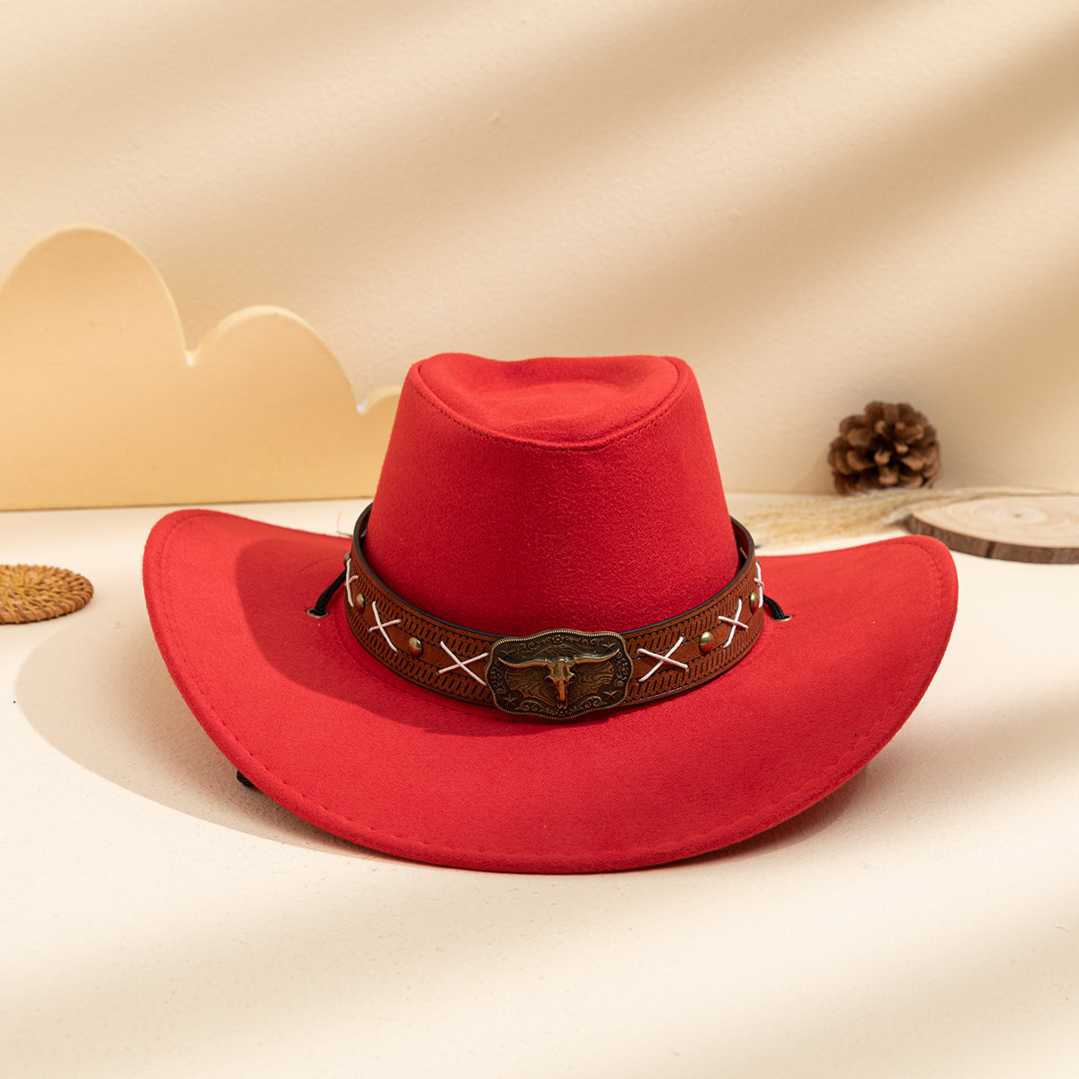 Summer Men's And Women's Matching Metal Buckle Cross-stitch Versatile Eye-catching Western Retro Style Sun Hat For Outdoor Chic Styling And Fashion Accessory