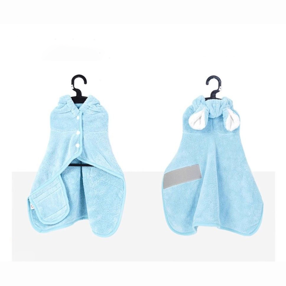 Dog Bathrobe Super Absorbent Towel For Small Dogs Cats Fast Drying Dog Robe Coat With Hood Puppy Cat Bath Towel Wrap Pet Grooming Supplies After Shower