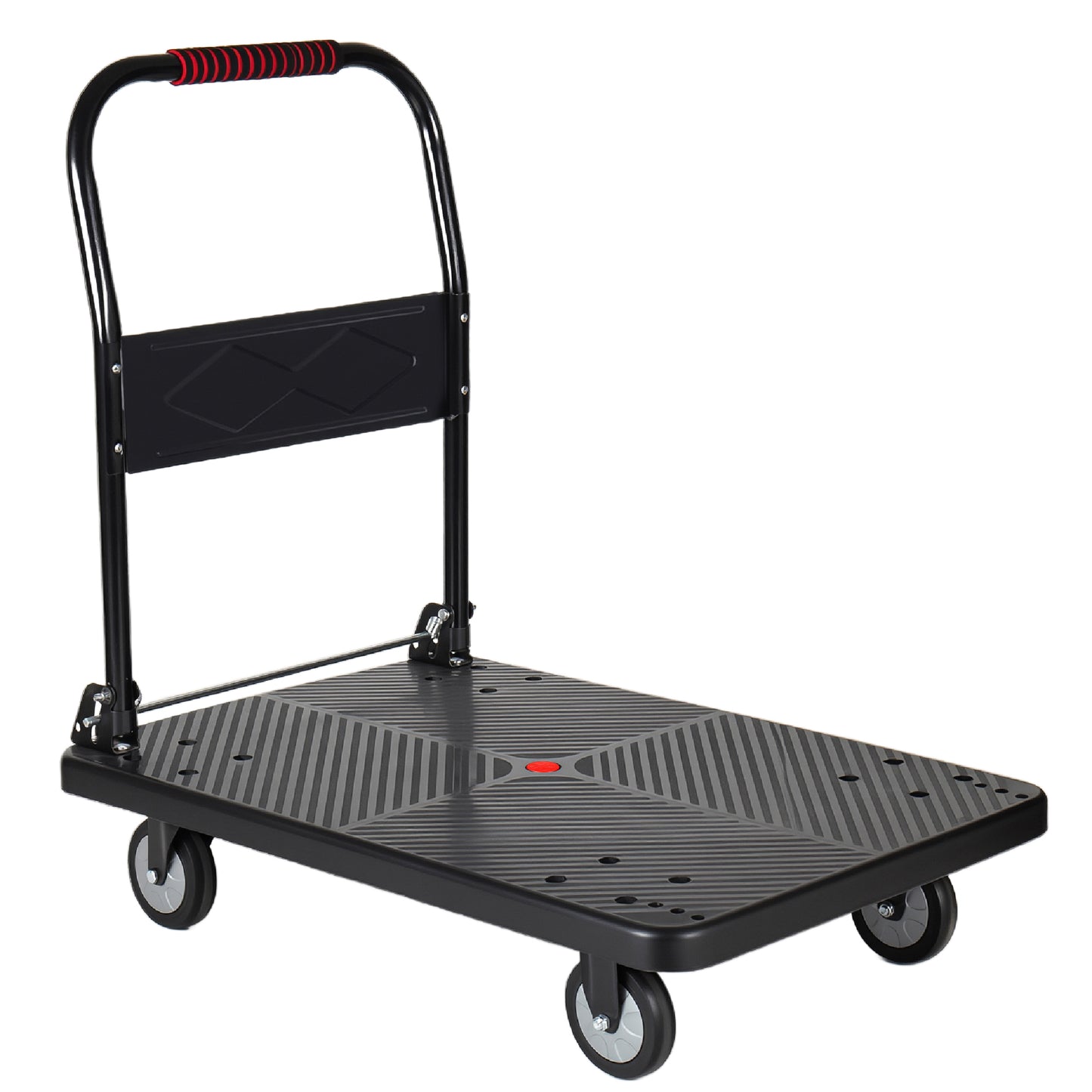 35- 3 4  Long X 24  Wide Platform Truck  Foldable Handcart With 5  TPR 360- Degree Silent Wheels  660lbs Heavy- Duty Push Dolly Cart  4 Steel Load- Bearing Beams For Warehouse Garage Home Use