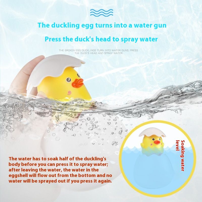 Toys Bathroom Bath Dinosaur Eggs Spray Water Small Yellow Duck