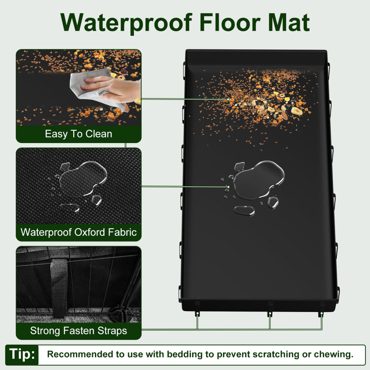 47x24x12IN Guinea Pig Cage Small Animal Playpen DIY Metal Pet Enclosure With 20 Panels Waterproof Floor Mat For Hedgehogs Chickens Ducklings Rabbits Hamsters
