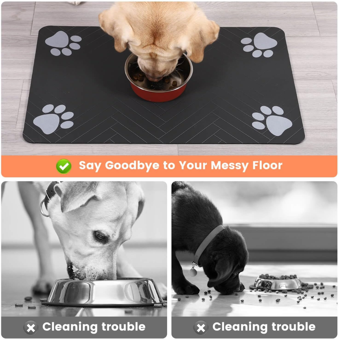 Pet Feeding Mat Absorbent Pet Placemat For Food And Water Bowl With Waterproof Rubber Backing Quick Dry Water Dispenser Mat For Dog And Cat