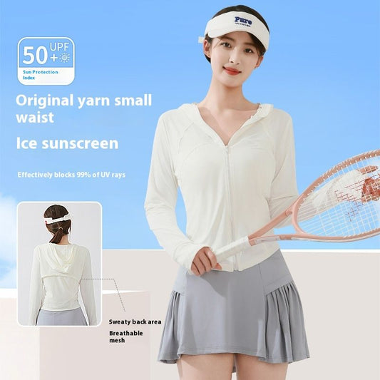 Sun Protection Clothing Thin Slim Stand Collar UV Protection Yoga Clothes