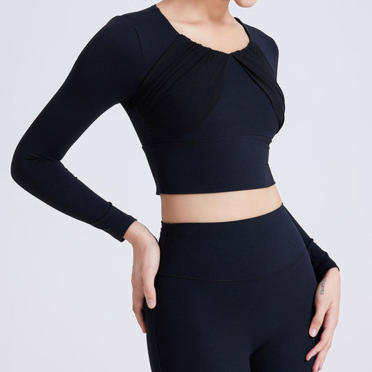 Autumn And Winter Spun Yarn Thin Band Chest Pad Yoga Clothing Top