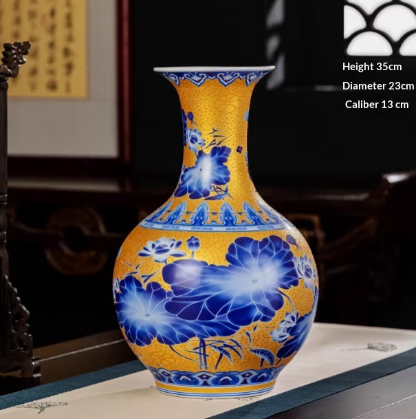 Porcelain Famille-Rose Luminous Vase Gift Modern Home Decor