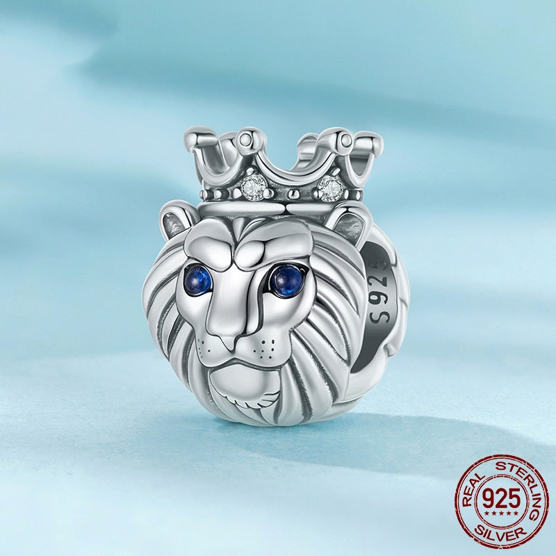 S925 Sterling Silver Lion Crown Bead Accessories