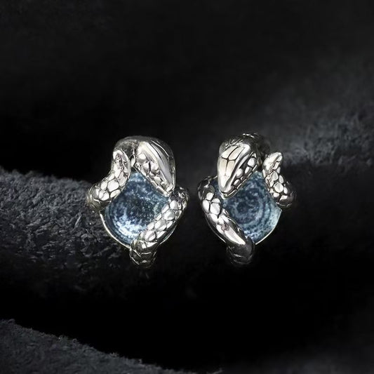 Single Retro Domineering Dragon & Snake Earrings For Men, Trendy Niche Personalized Male Fashion Ear Jewelry