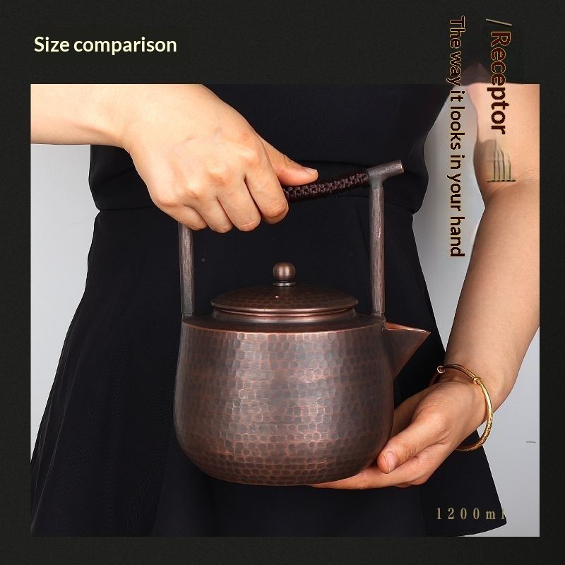 Red Copper Water Kettle Large Capacity Teapot For Boiling Water And Brewing Tea