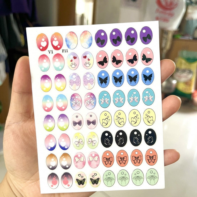 Macaron Colored Contact Lens Makeup Eye Stickers, Handmade DIY Doll Eyelash Stickers, Sit-down Stickers Eyes
