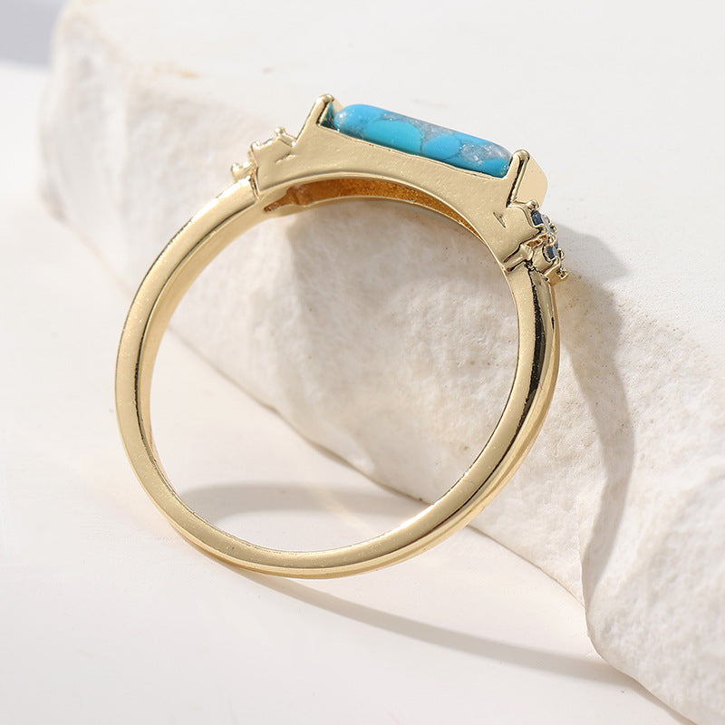 Turquoise Gold Fashion Ring For Men