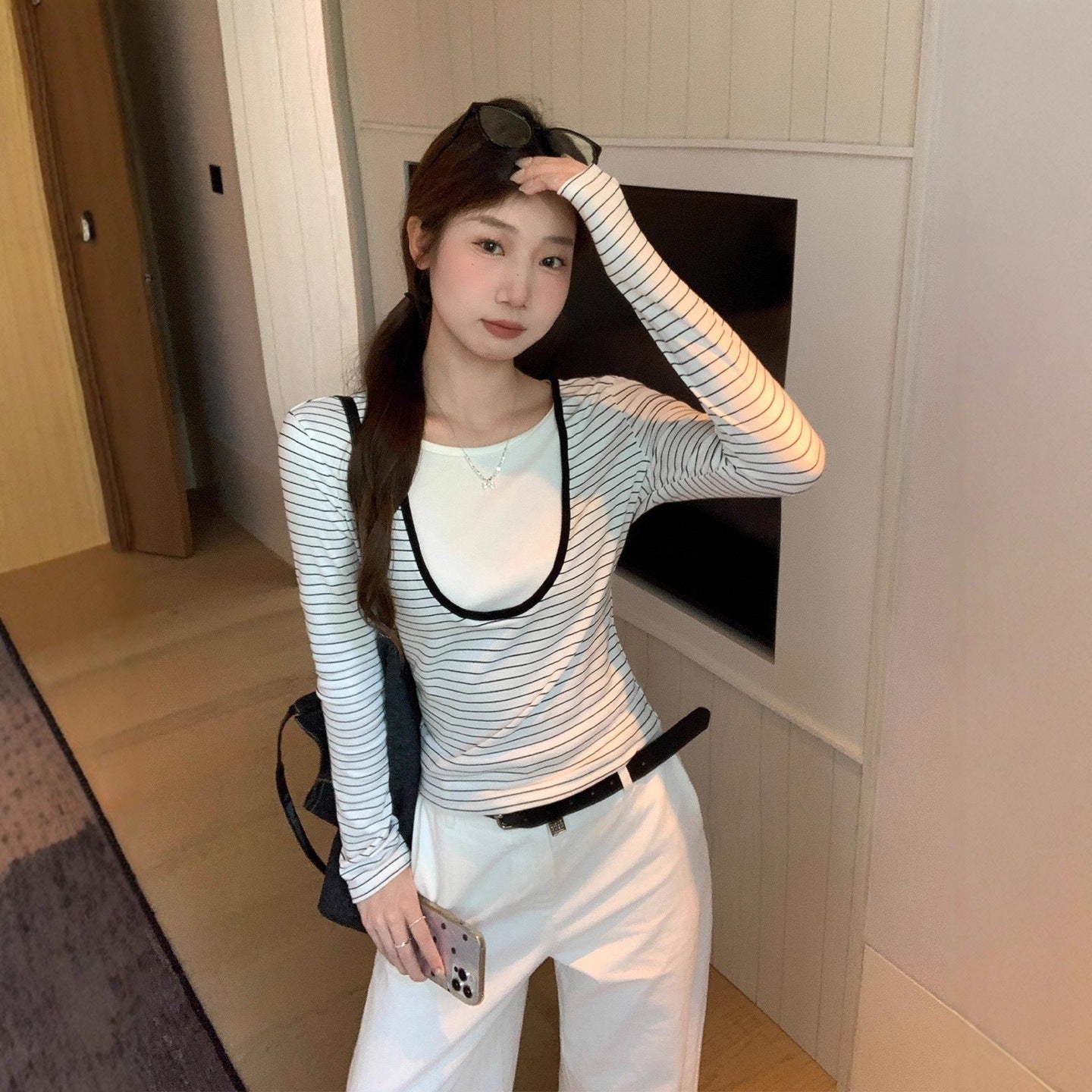 Women's Early Autumn Korean-style New Slim-fit Top