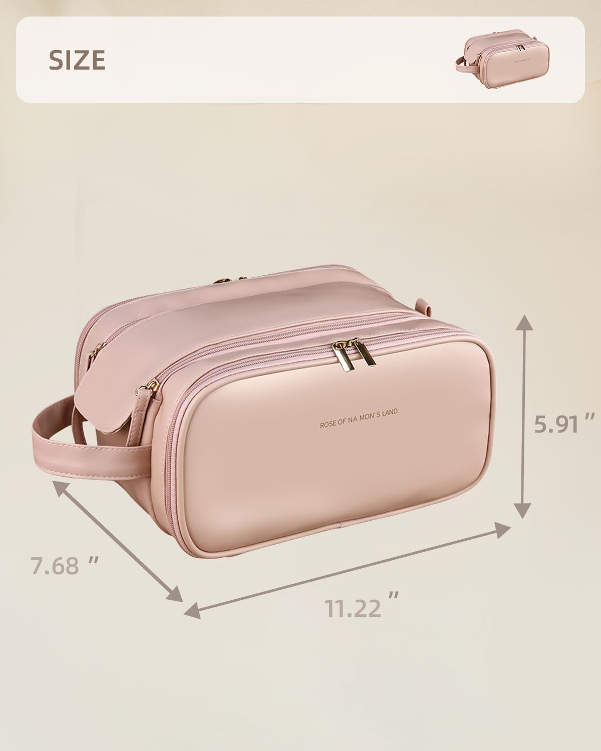 Travel Makeup Bag For Women, Large Capacity Cosmetic Organizer With Wide Opening, Waterproof Portable Toiletry Storage Bag For Easy Access