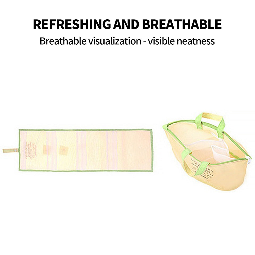 Portable Bath Hanging Mesh Bag Organizer Storage Handbag Toiletry Bag  Yellow
