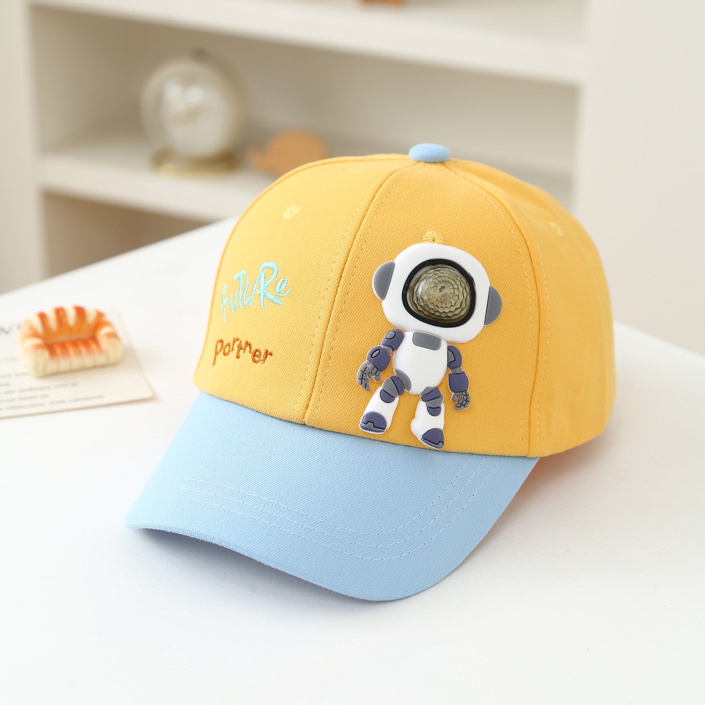Summer Cute Cartoon Space Robot Baby Children's Hat For Outdoor Sun Protection And Daily Sunblock Baseball Cap