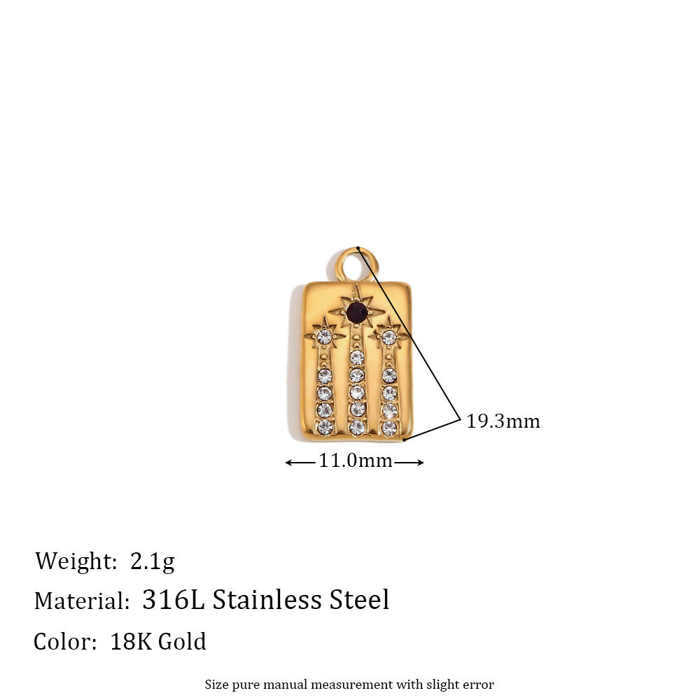 Mini And Simple Ornament Accessories 18K Gold Micro Inlay Colorful Crystals