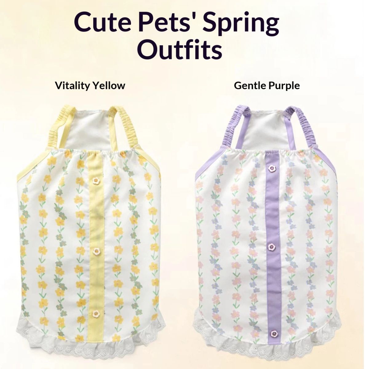 Pet Cat Hair-Proof Little Floral Suspender Dress