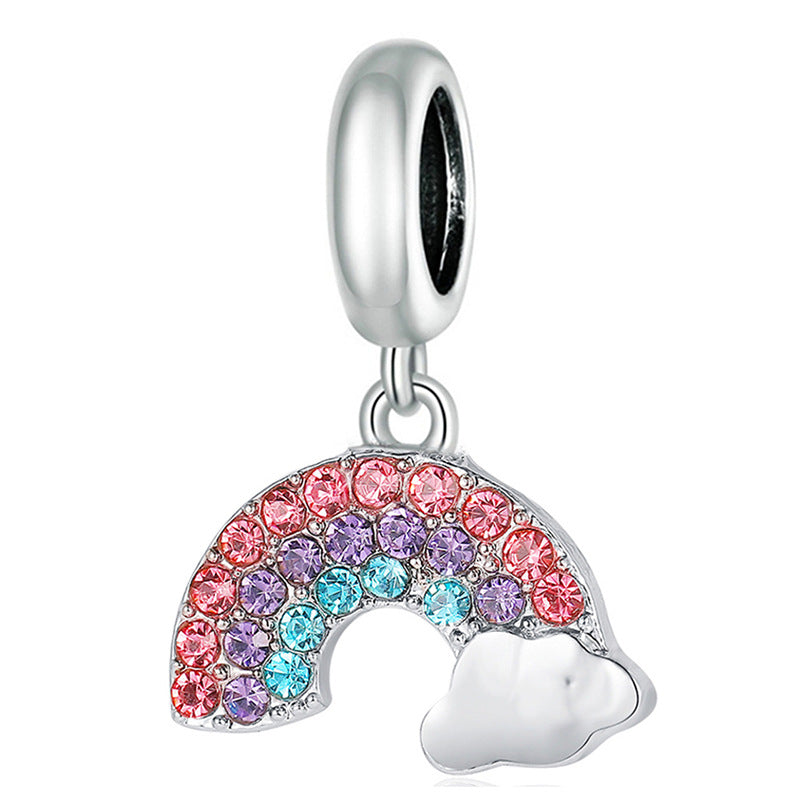 Animal-themed Colorful Heart-shaped Large-hole Beads For DIY Bracelet Accessories