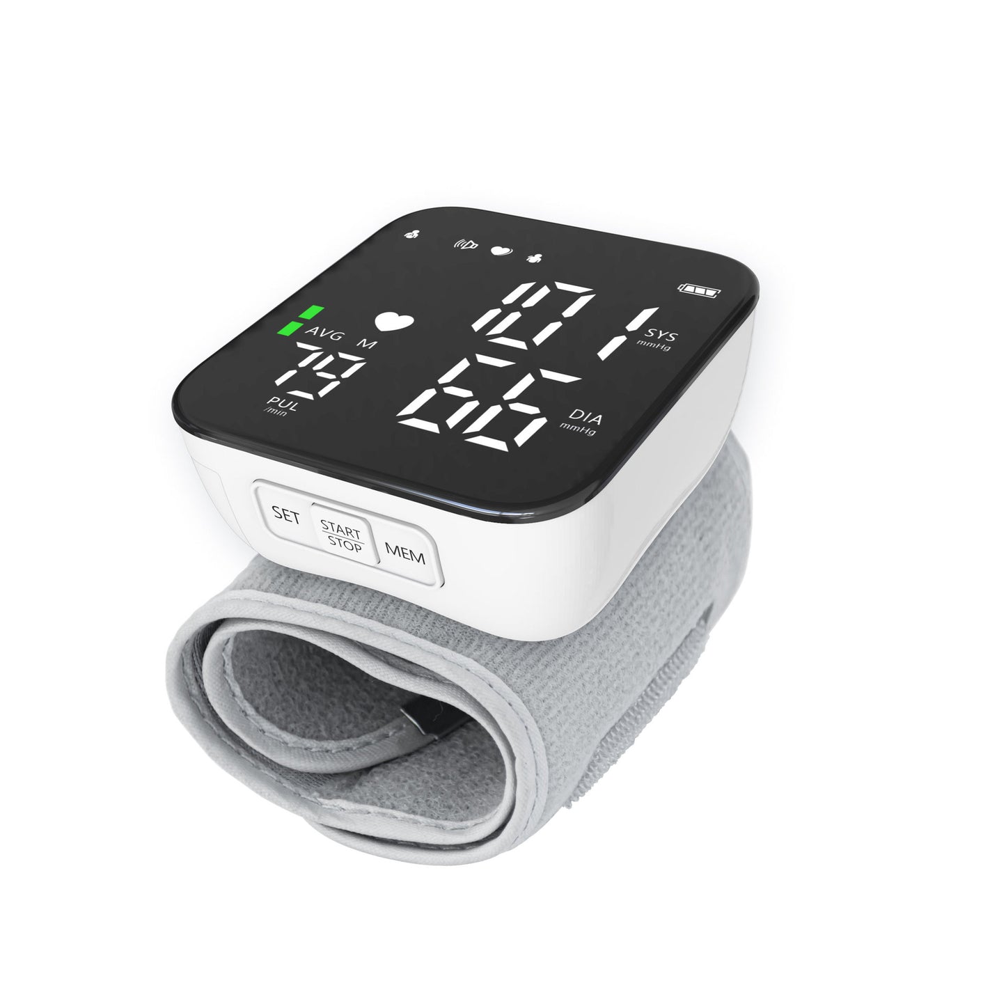 Wrist-type Electronic Blood Pressure Monitor With LED Display And Smart Features
