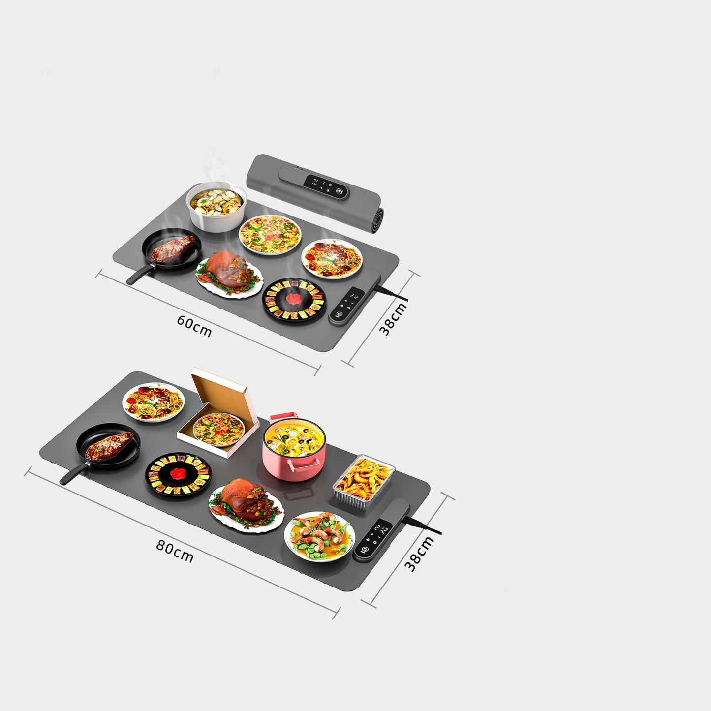 Multifunctional Foldable Heating Food Flexible Smart Dining Table Warm Cutting Board Mat
