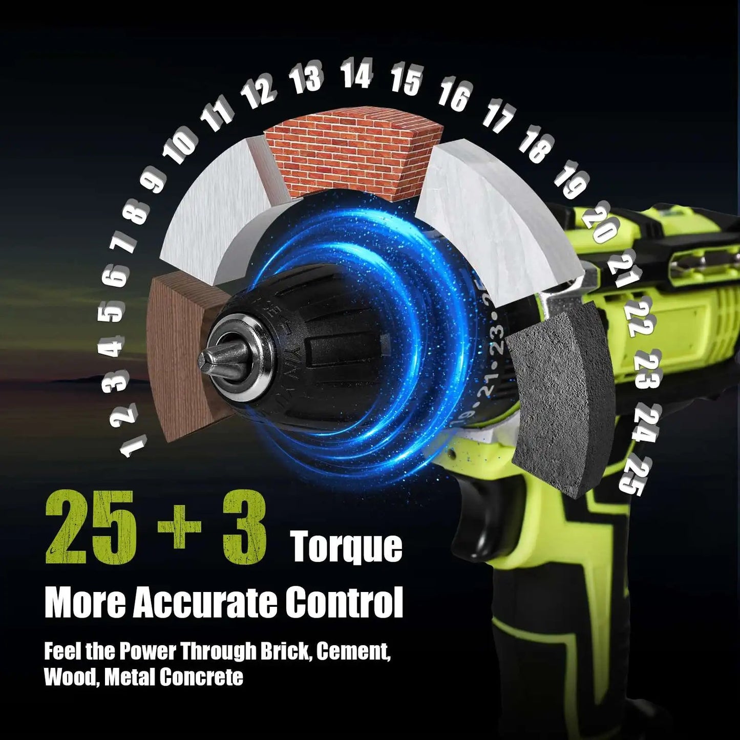 21V Cordless Impact Drill, Electric Screwdriver, Electric Hammer Drill, Mini Cordless Hand Drill, Lithium-ion Battery Power Tools