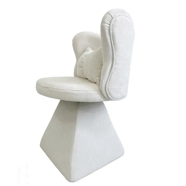 Vanity Chair With Butterfly Back,Swivel Accent Chair Dining Chairs,Makeup Stool For Bedroom Dressing Table,Suitable For Living Room,Dining Room,Study,Recreational Areas WHITE