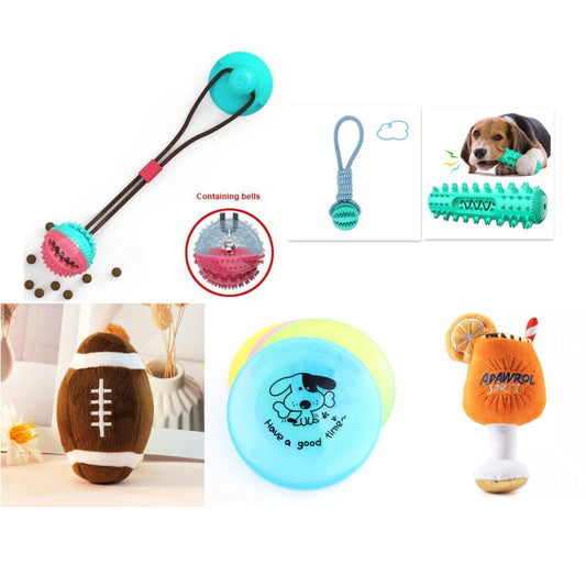 Dog Toys Balls Interactive Treat Rope Rubber Leaking Balls For Small Medium Dogs Chewing Bite Resistant Pet Tooth Cleaning
