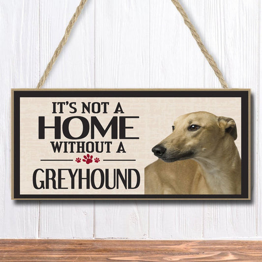 Wooden Dog Pet Hanging Rectangular Decoration