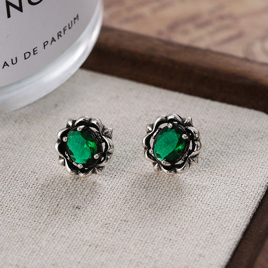 Niche Heavy Industry Zircon Stud Earrings For Women Luxury Fashion Personality Versatile Jewelry