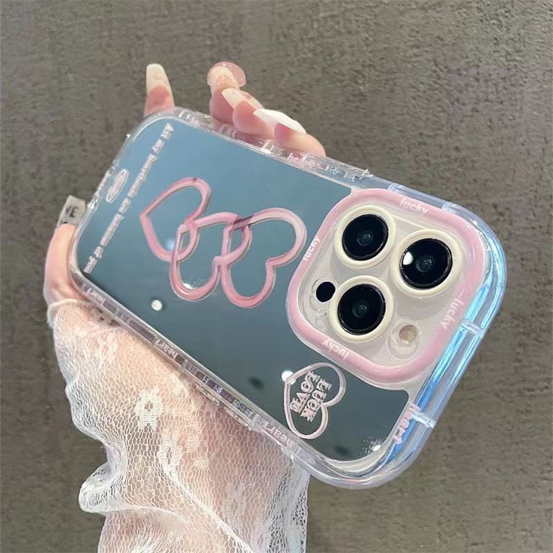 All-inclusive Drop-resistant Love Makeup Mirror Phone Case