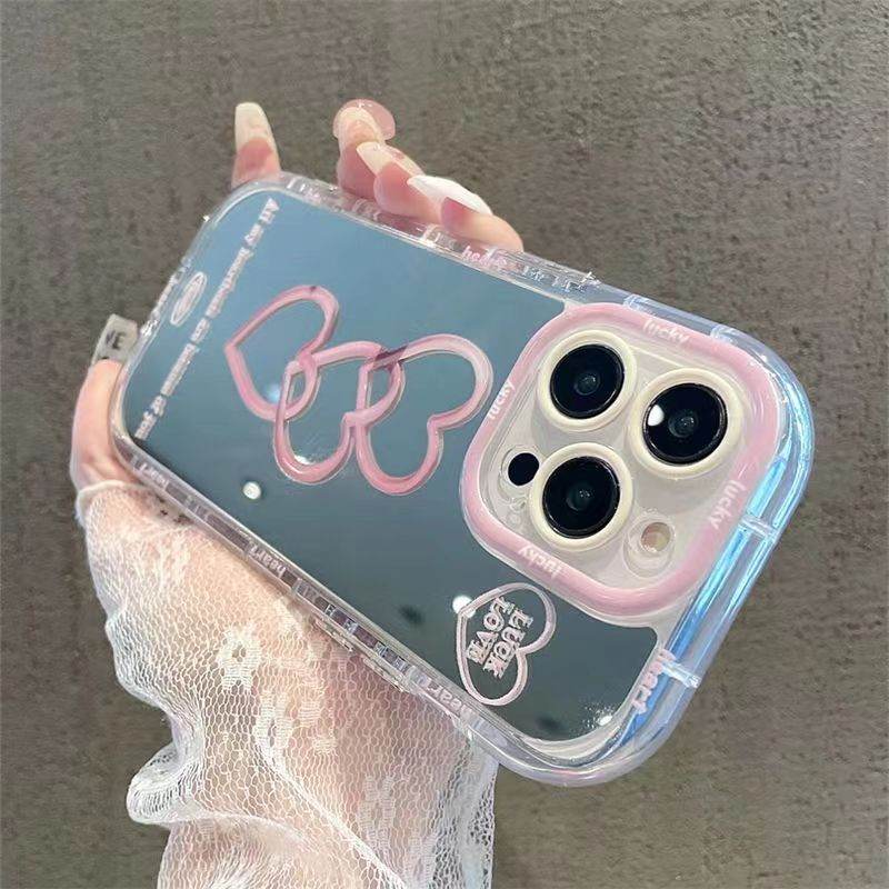 All-inclusive Drop-resistant Love Makeup Mirror Phone Case