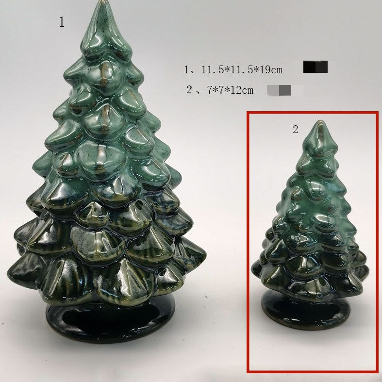 European-style Ceramic Christmas Tree Ornament Home Decor Item