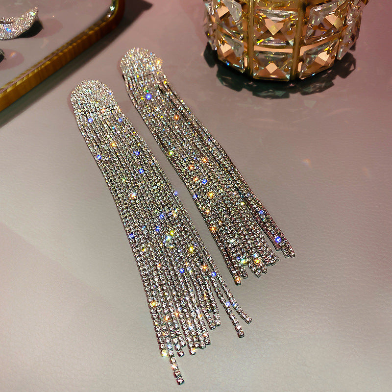 Geometric Pendant Earrings Women Vintage CZ Studs Retro Diamond Drop Fashion Jewelry