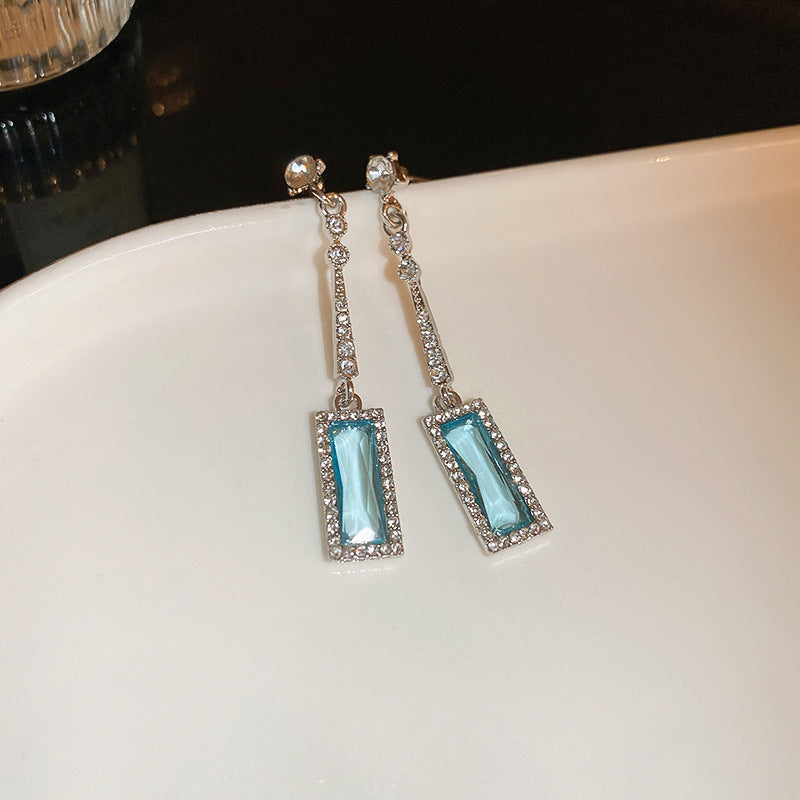 Sophisticated Tassel Earrings For Women Silver Needle CZ Fringe Premium Dangle Jewelry