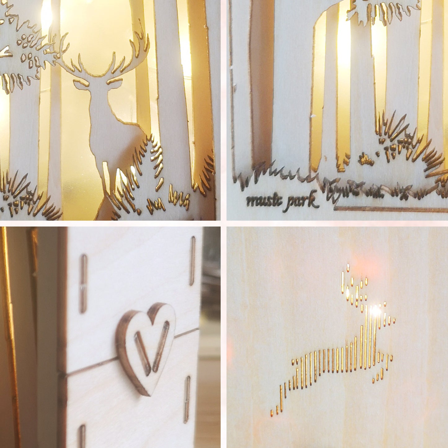 Sales Are Prohibited On The TEMU And SHEIN -MUSIC PARK 3D Wooden Puzzles Elven Deer Model Kit Night Lights Desk Decorations Birthday Christmas Gifts For Women Age14
