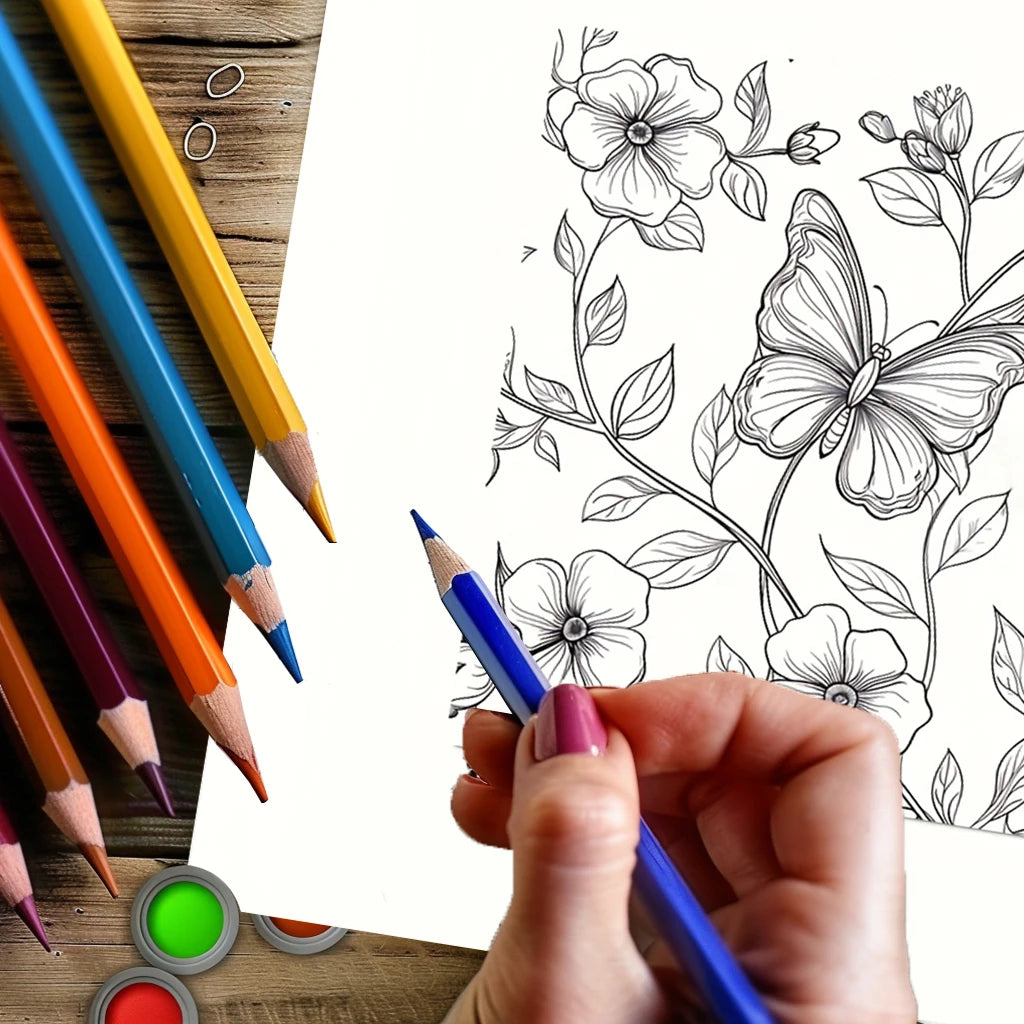 28 Pages Fairy Flowers Coloring Book Coloring Book For Adult Stress Reduction Colouring Book Valentine's Day Gifting, Birthday Party Gift, Drawing Supplies, Christmas Gift, Back To School Supplies