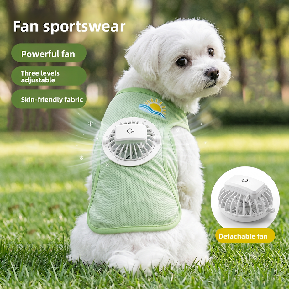 Summer Sun Protection Dog Vest With Built-in Fan, Thin & Breathable Pet Clothes For Small And Medium Dogs