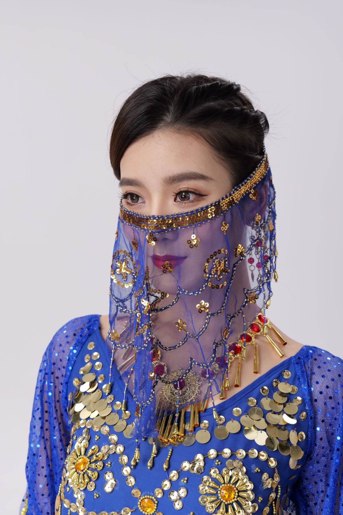 Belly Dance Sequined Plum Veil Accessories