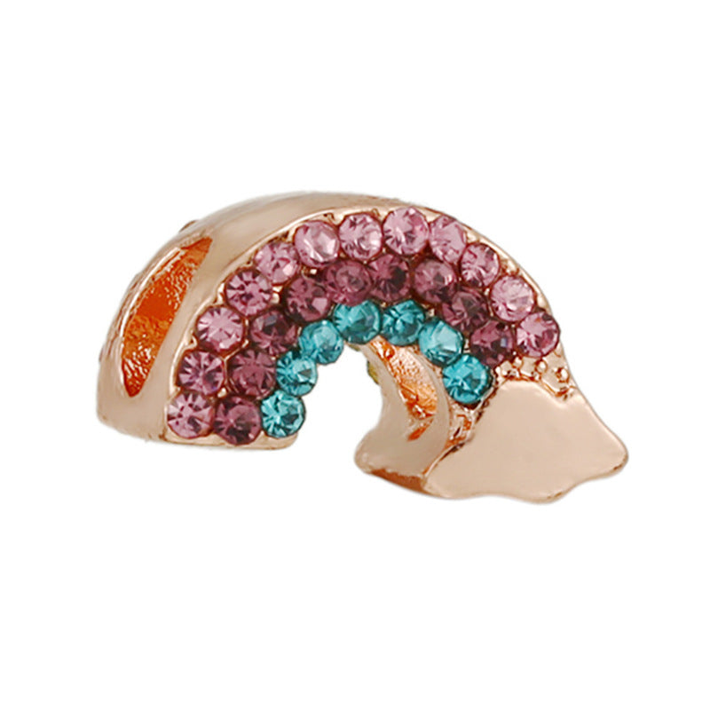 Animal-themed Colorful Heart-shaped Large-hole Beads For DIY Bracelet Accessories