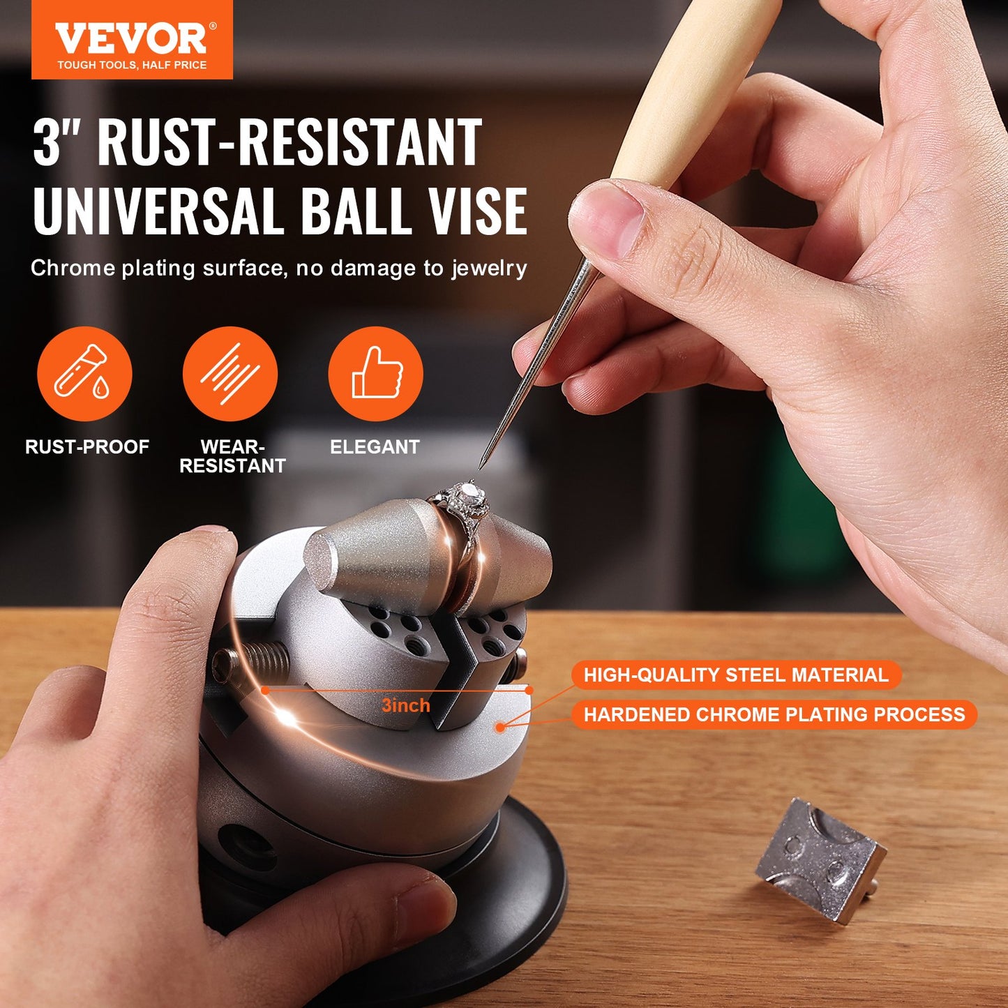 Ball Vise, Engraving Setting Tool,  Rotation Engraving Block Vise, 30 PCS Attachment Jewelry Engraving Block Tools Standard Block For Gemstone Inlay And Small-Scale Engraving