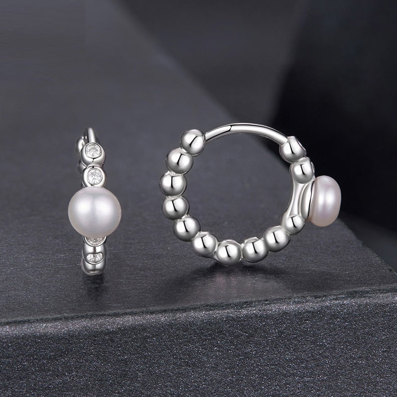 Elegant Smart S925 Sterling Silver Water Pearl Earrings
