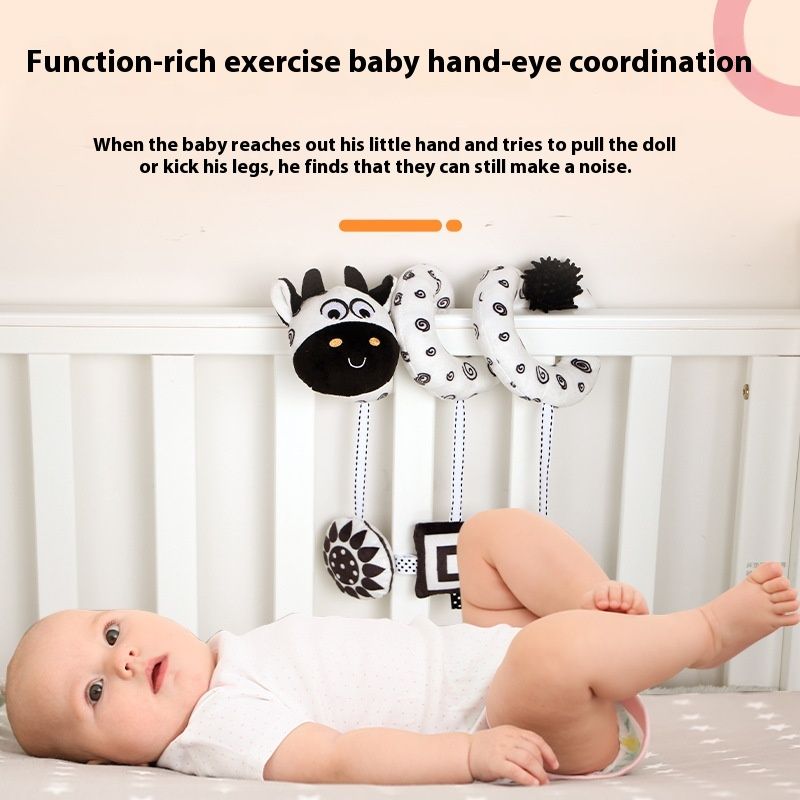 Aipinqi New Early Education Bed Winding Toys Baby Black And White Animal Vision