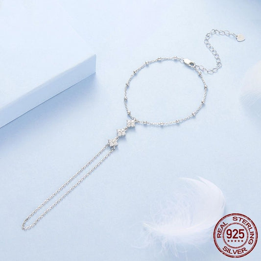 Fashion Ring Chain Bracelet Car Accessories S925 Sterling Silver Bracelet