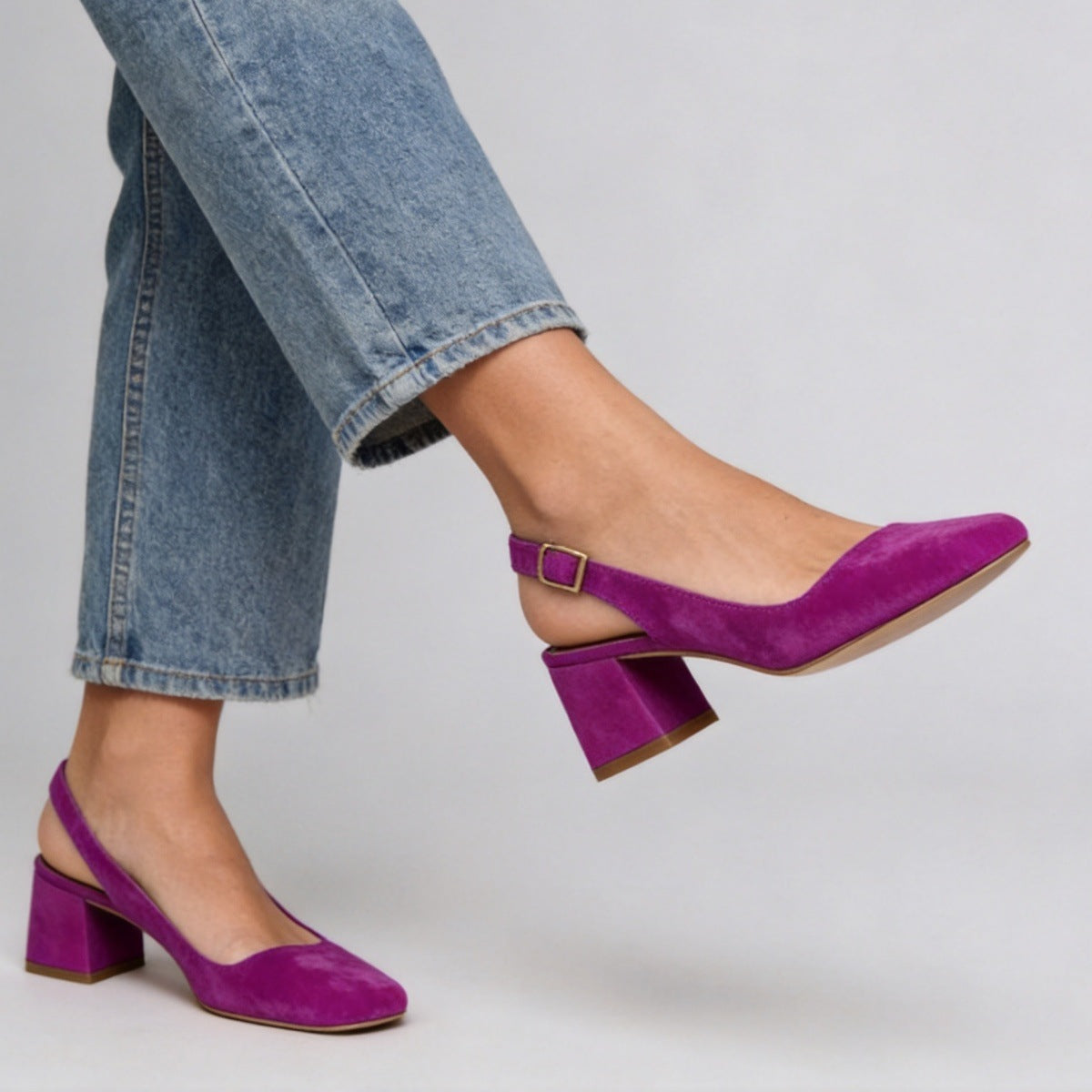 Women's Pointed Toe Slingback High Heels - One Strap Sandals for Large Sizes 40-43 Spring Summer Fashion Footwear