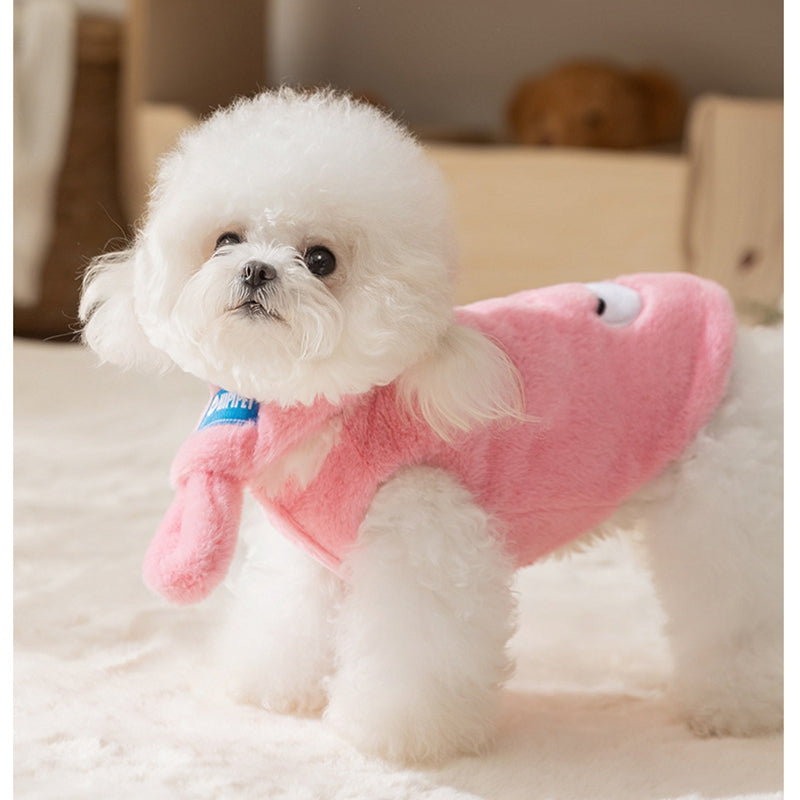 Autumn And Winter Korean Version New Dog Cute Cartoon Little Bear Sportswear Cat Teddy Pet Clothing With Scarf