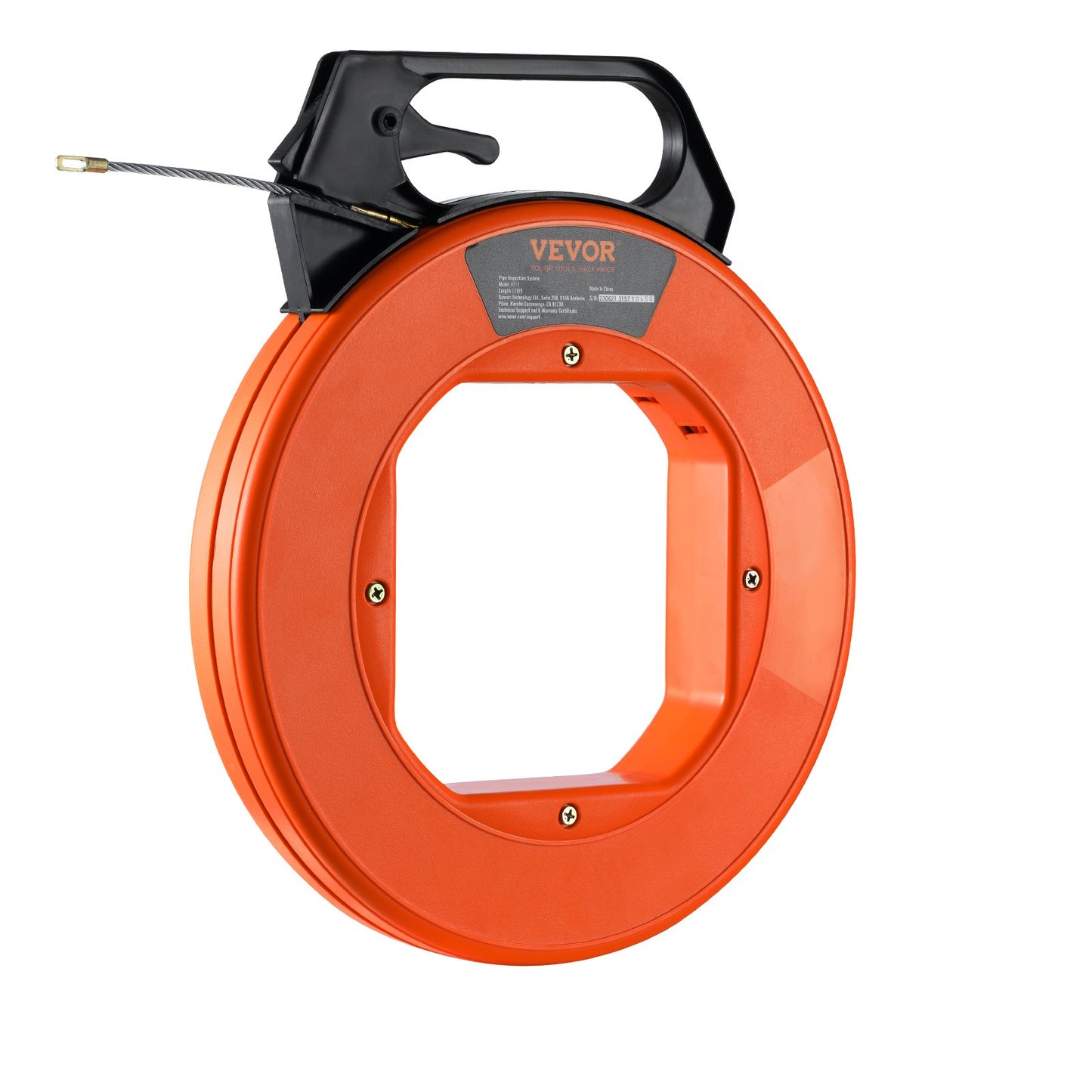 Fish Tape, 125-foot, 3/16-inch, PET Wire Puller With Optimized Housing And Handle, Easy-to-Use Cable Puller Tool, Flexible Wire Fishing Tools For Walls And Electrical Conduit, Non-Conductive
